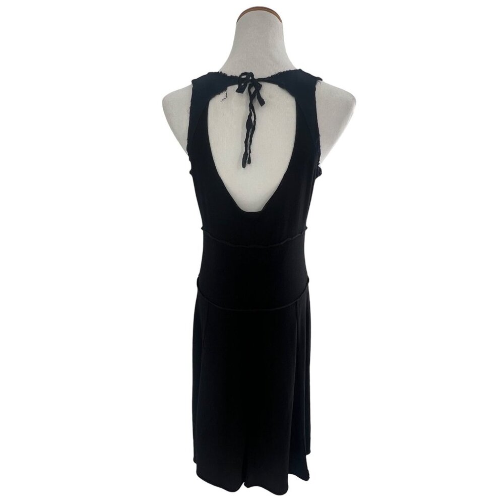 Free People Black Sleeveless V-Neck & Open Back w/Tie Detail Raw Hem Dress - Picture 9 of 13